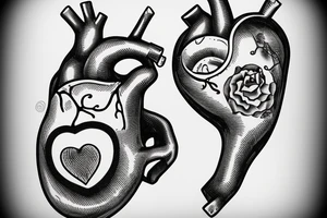 anatomical heart wearing eyeglasses tattoo idea