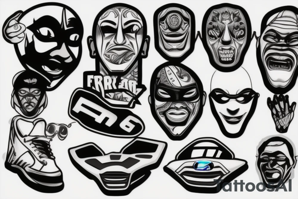 Ford car
basketball 
masks tattoo idea