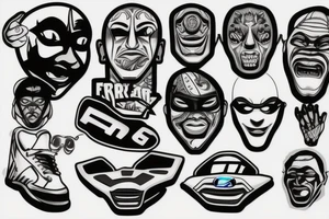 Ford car
basketball 
masks tattoo idea