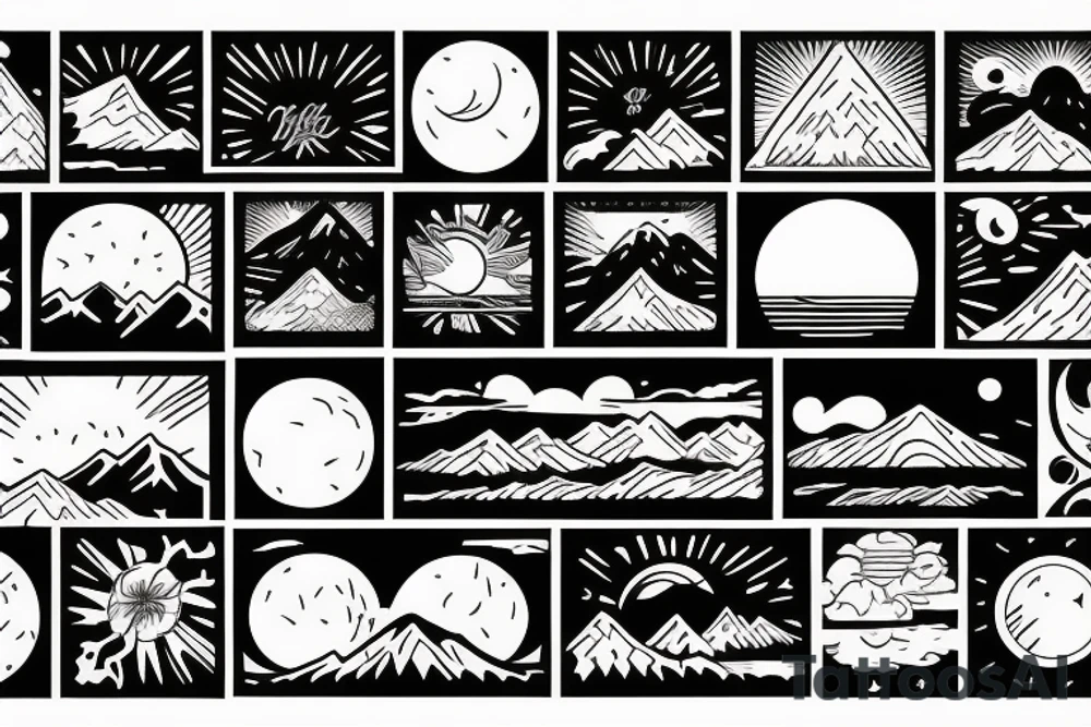 Sunrise over the mountains
Sunset over the ocean tattoo idea