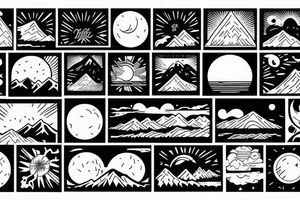 Sunrise over the mountains 
Sunset over the ocean tattoo idea