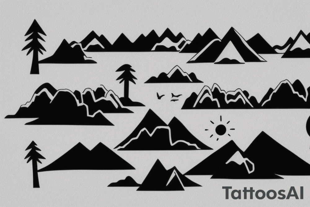 Sunrise over the mountains
Sunset over the ocean tattoo idea