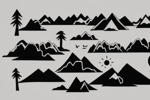 Sunrise over the mountains 
Sunset over the ocean tattoo idea