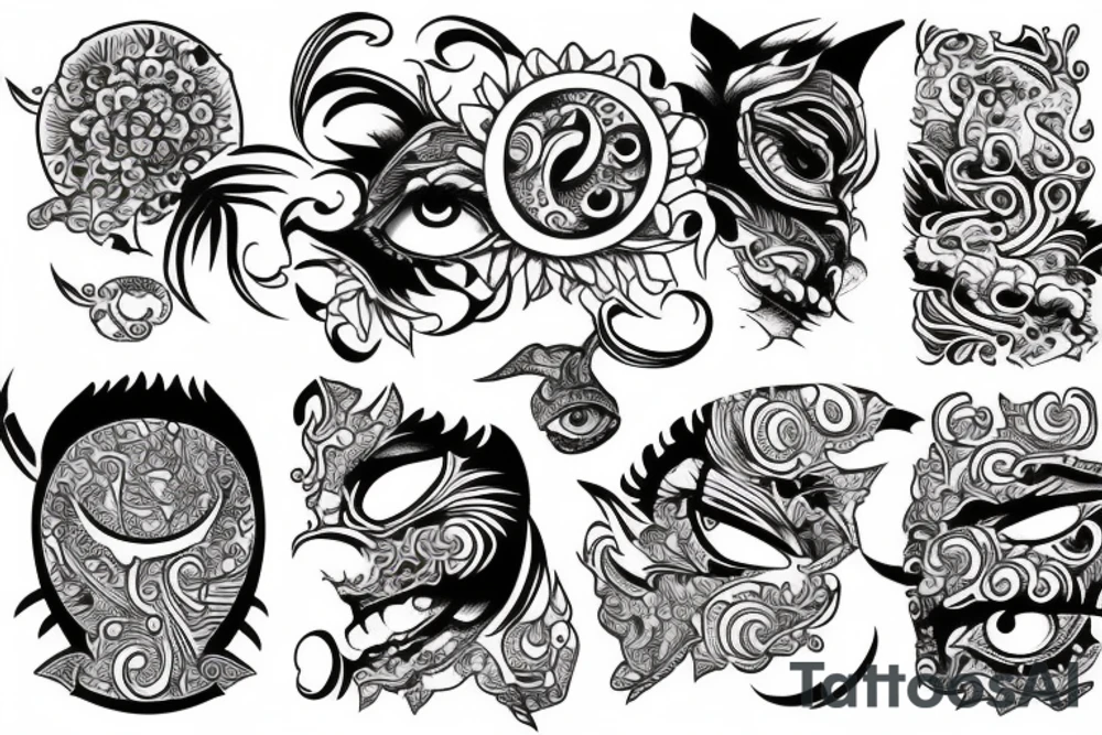 eye with yakuza tattoo idea