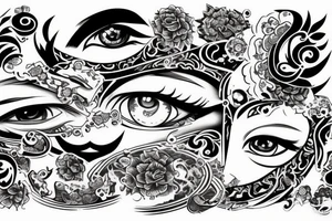 eye with yakuza tattoo idea