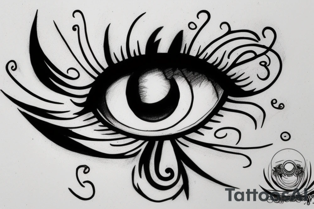 eye with wings tattoo idea