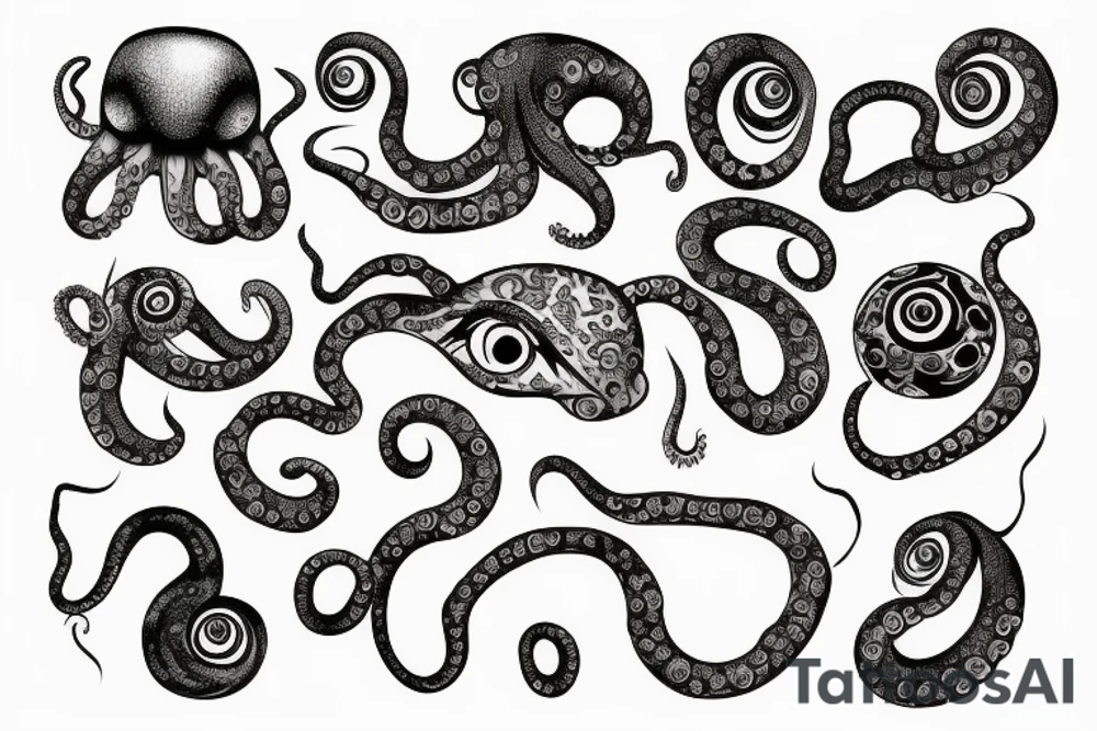 eye with octopus tattoo idea