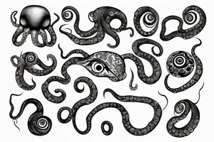 eye with octopus tattoo idea