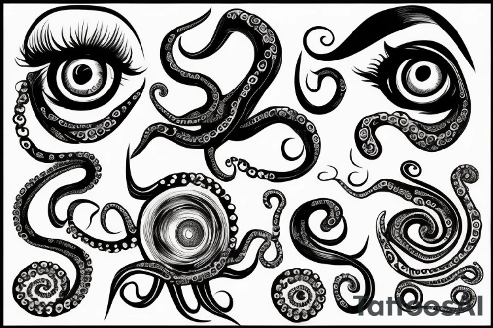 eye with octopus tattoo idea