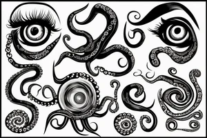 eye with octopus tattoo idea