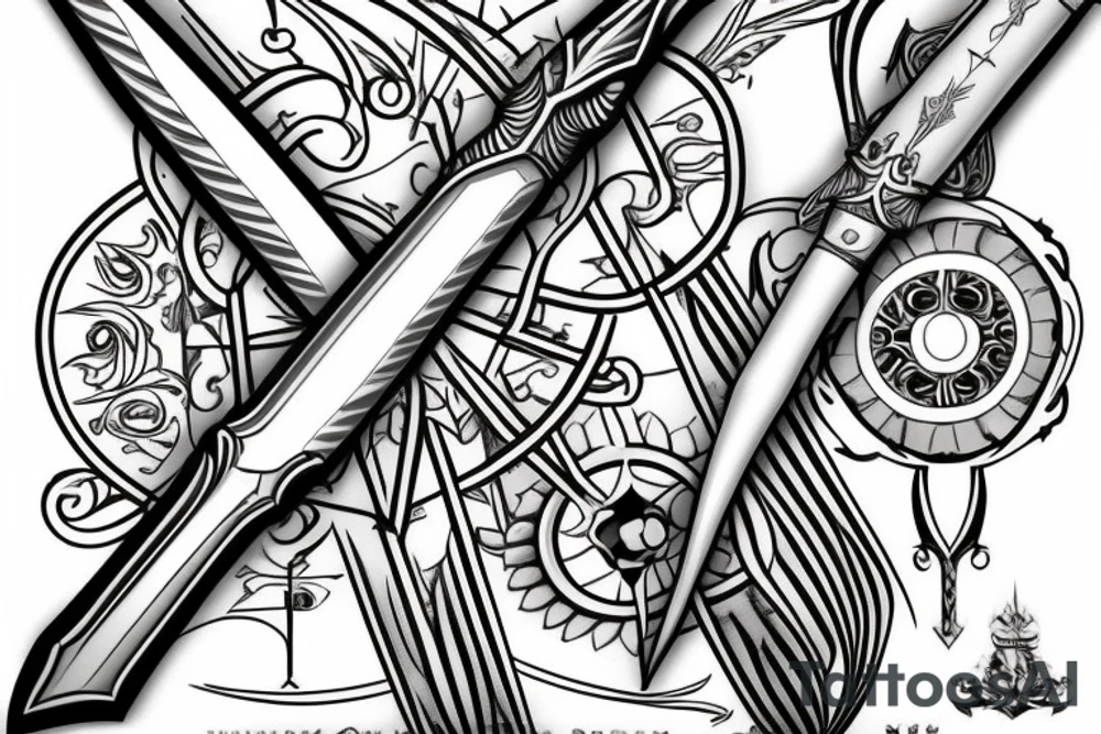excalibur sword forearm tattoo idea