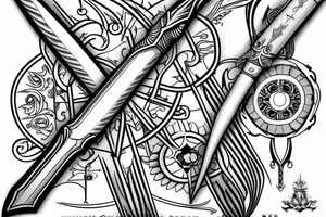 excalibur sword forearm tattoo idea