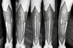 excalibur sword forearm tattoo idea