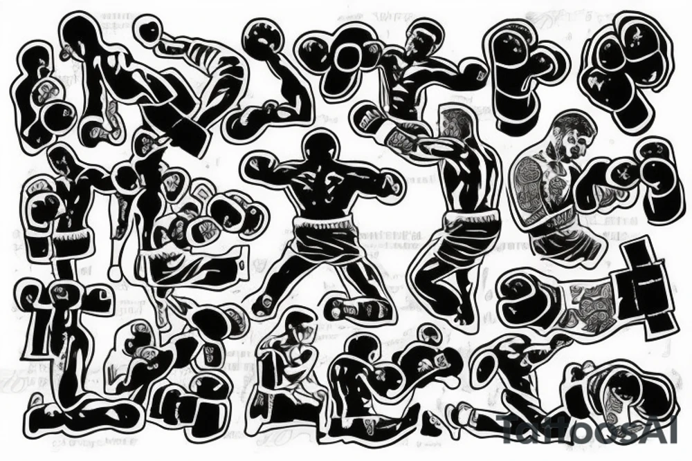 Boxing cross with word blessed tattoo idea