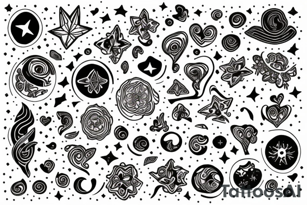 psychedelic image of two lovers in a constellation tattoo idea