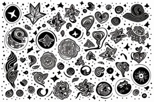 psychedelic image of two lovers in a constellation tattoo idea