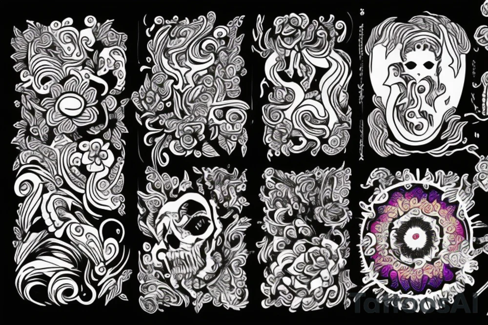 psychedelic image of two lovers tattoo idea