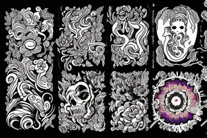 psychedelic image of two lovers tattoo idea