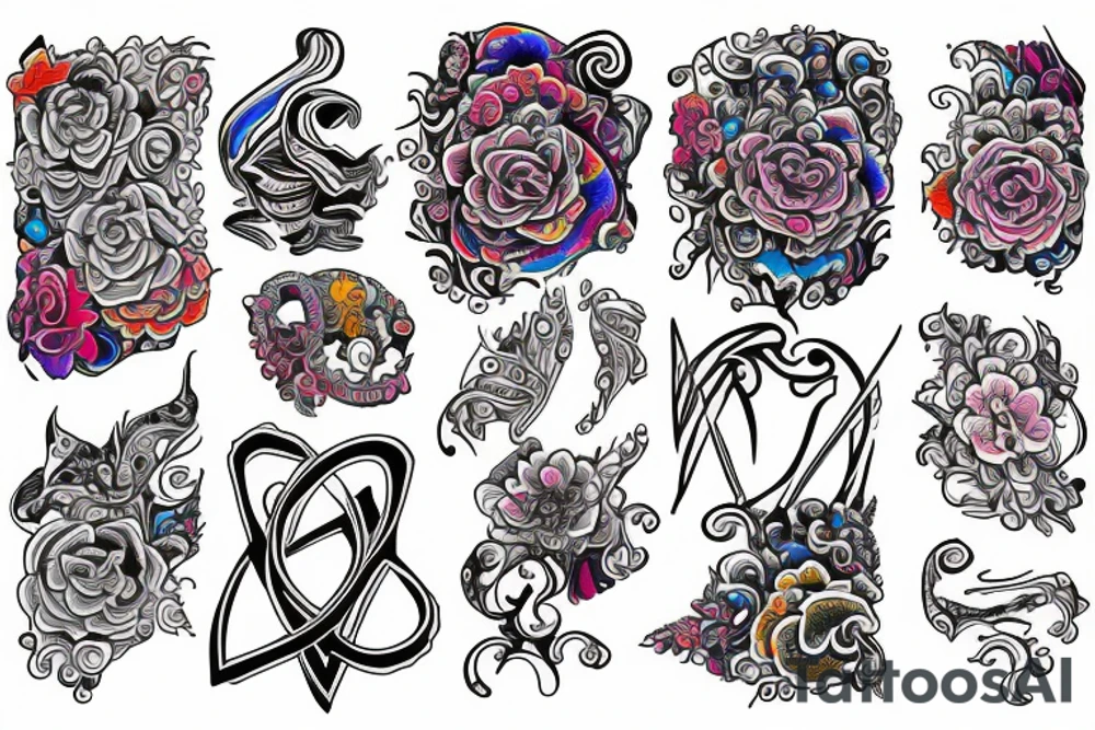 psychedelic image of two lovers tattoo idea