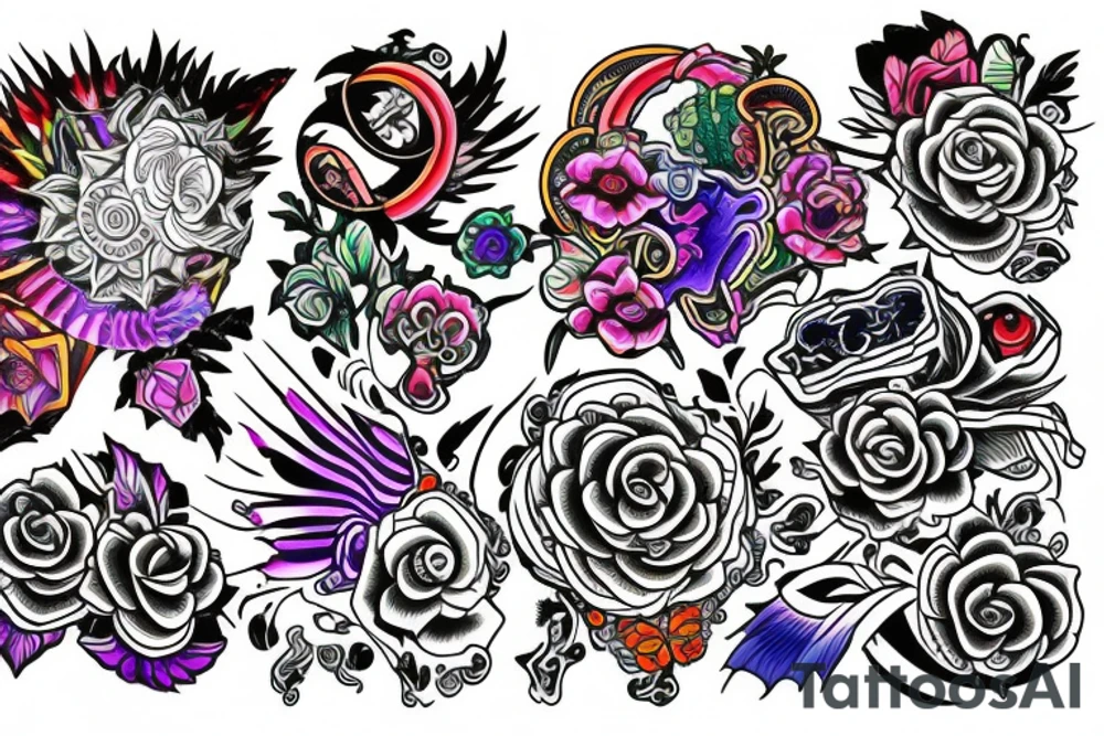 psychedelic image of two lovers tattoo idea
