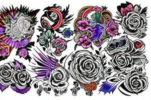 psychedelic image of two lovers tattoo idea