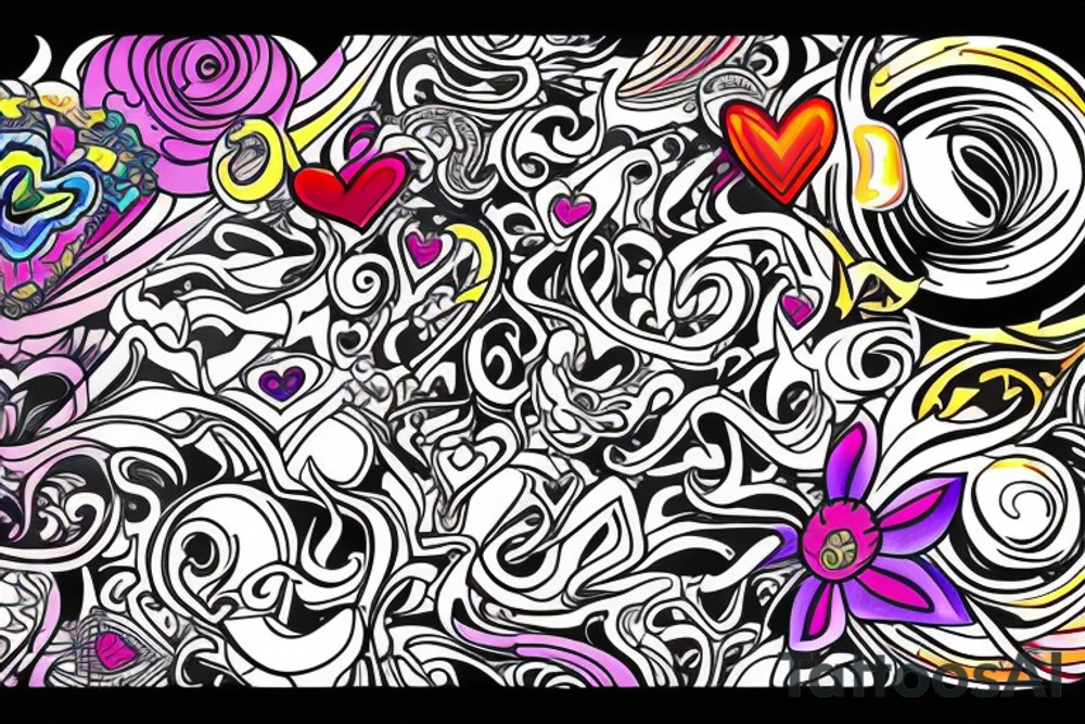 psychedelic image of two lovers tattoo idea