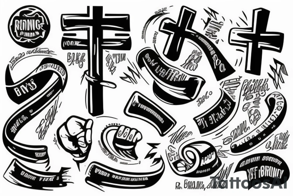 Boxing cross tattoo idea