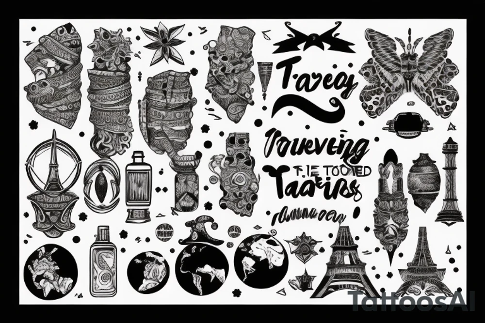 Travelling around the world tattoo idea