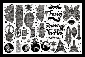 Travelling around the world tattoo idea