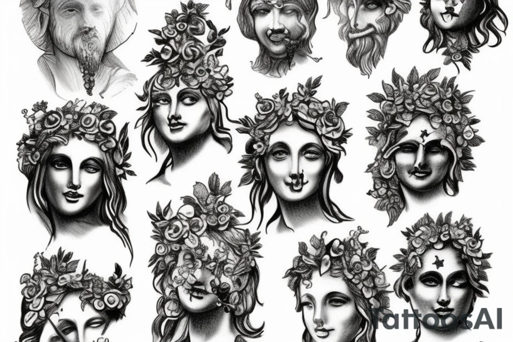 Dionysus statue tattoo idea