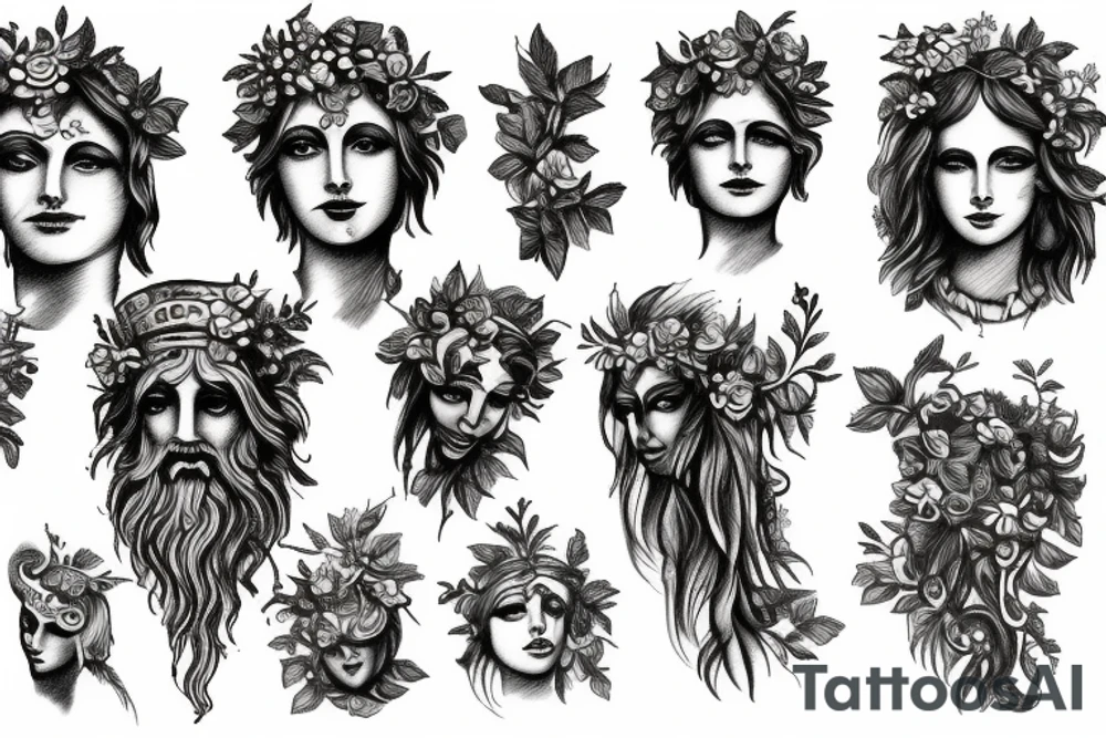 Dionysus statue tattoo idea