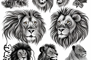 Big Lion with crown tattoo idea