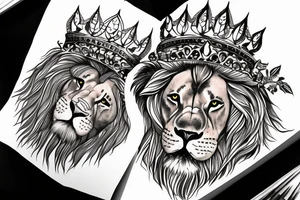 Big Lion with crown tattoo idea