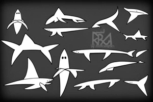 Minimalist geometric shark tattoo idea