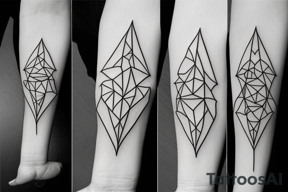 Minimalist geometric shark tattoo idea