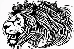Big Lion with crown tattoo idea