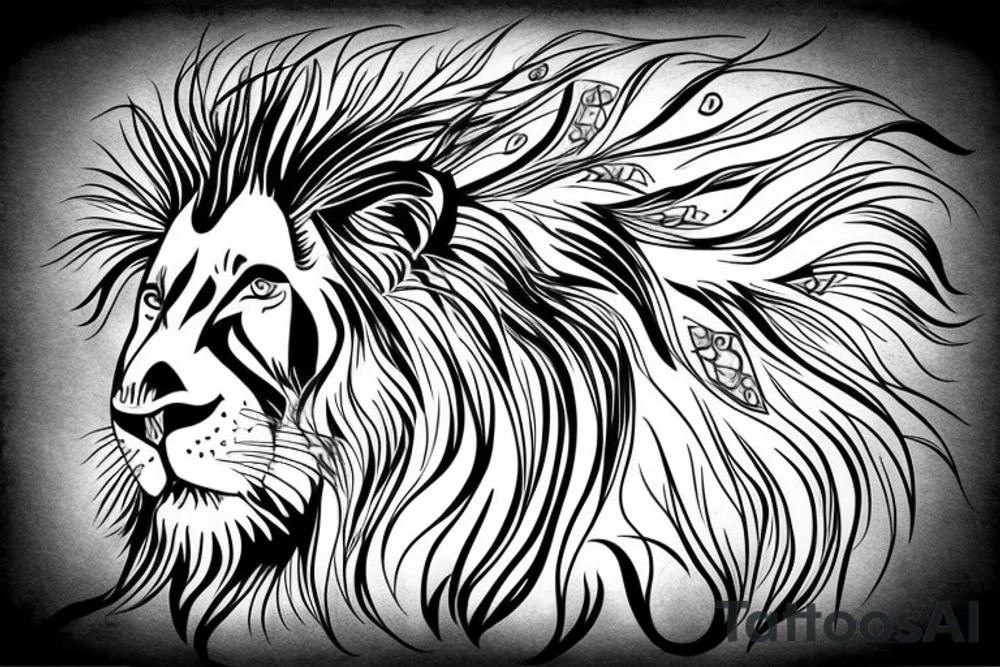 Big Lion with crown tattoo idea