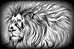 Big Lion with crown tattoo idea