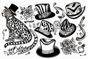 cheetah wearing a top-hat tattoo idea