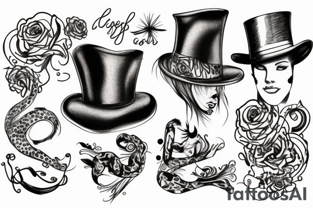 cheetah wearing a top-hat tattoo idea