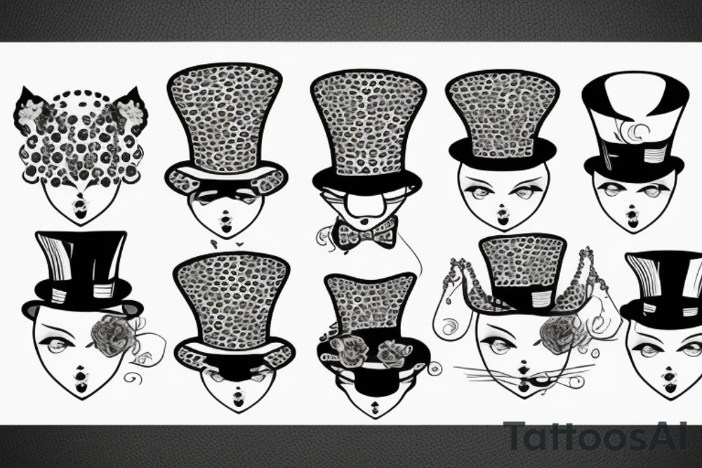 cheetah wearing top hat tattoo idea