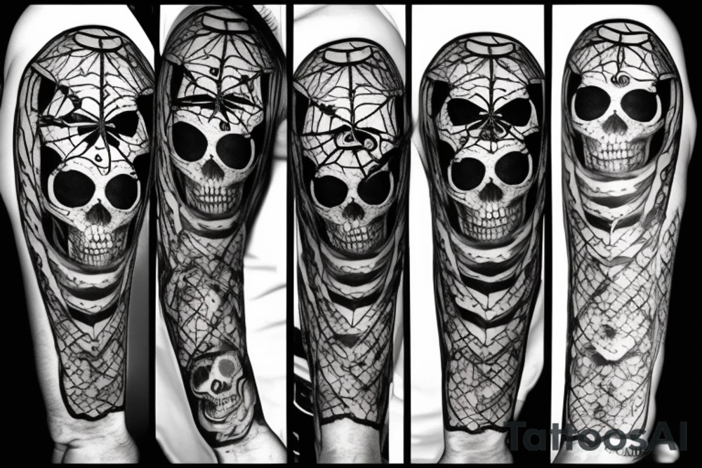 skull spider tattoo idea