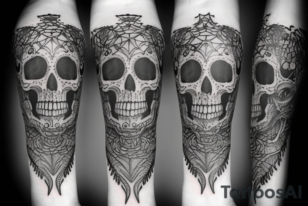 skull spider tattoo idea