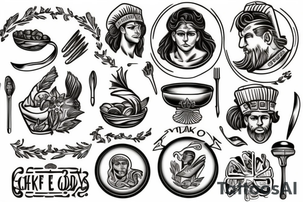 Chef like a Greek god tattoo idea