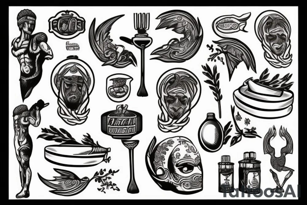 Chef like a Greek god tattoo idea