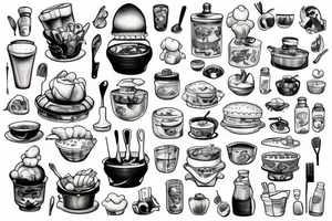 Chef working in a kitchen tattoo idea