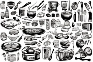 Chef working in a kitchen tattoo idea