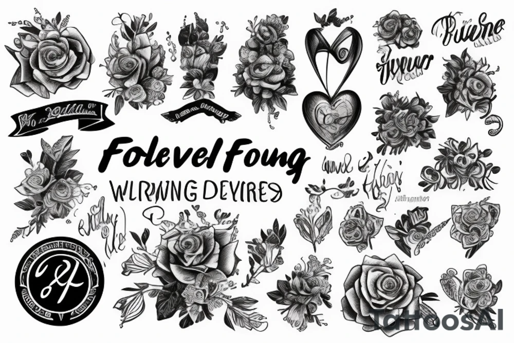 Forever young words tattoo idea