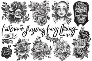 Forever young words tattoo idea