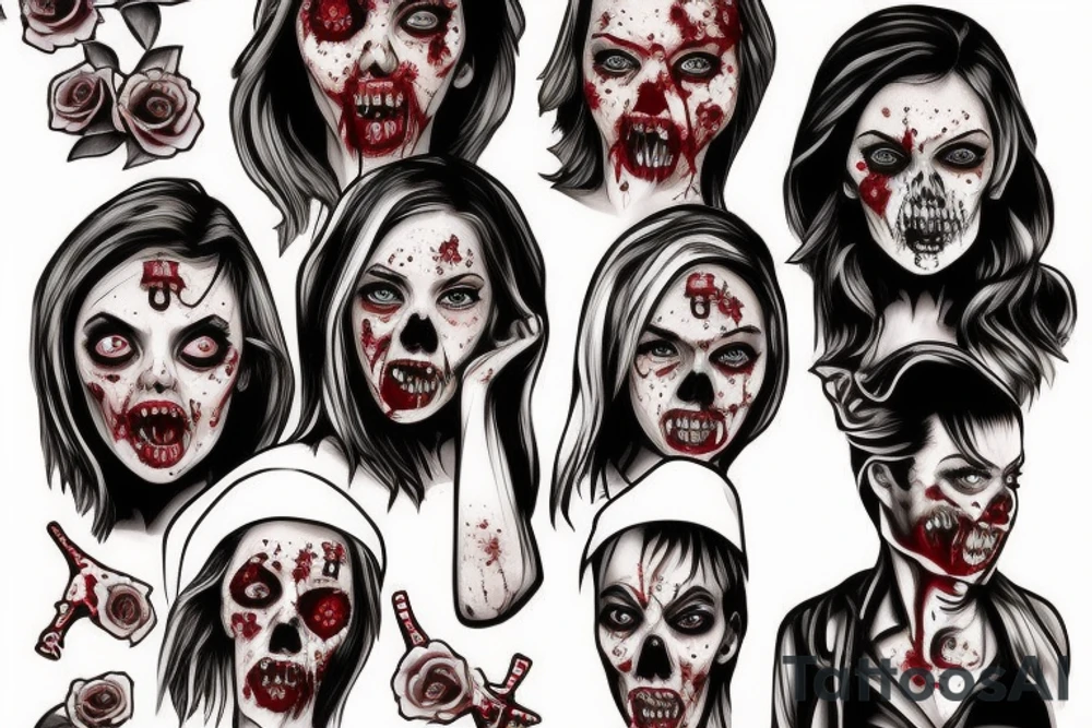 Zombie nurse tattoo idea
